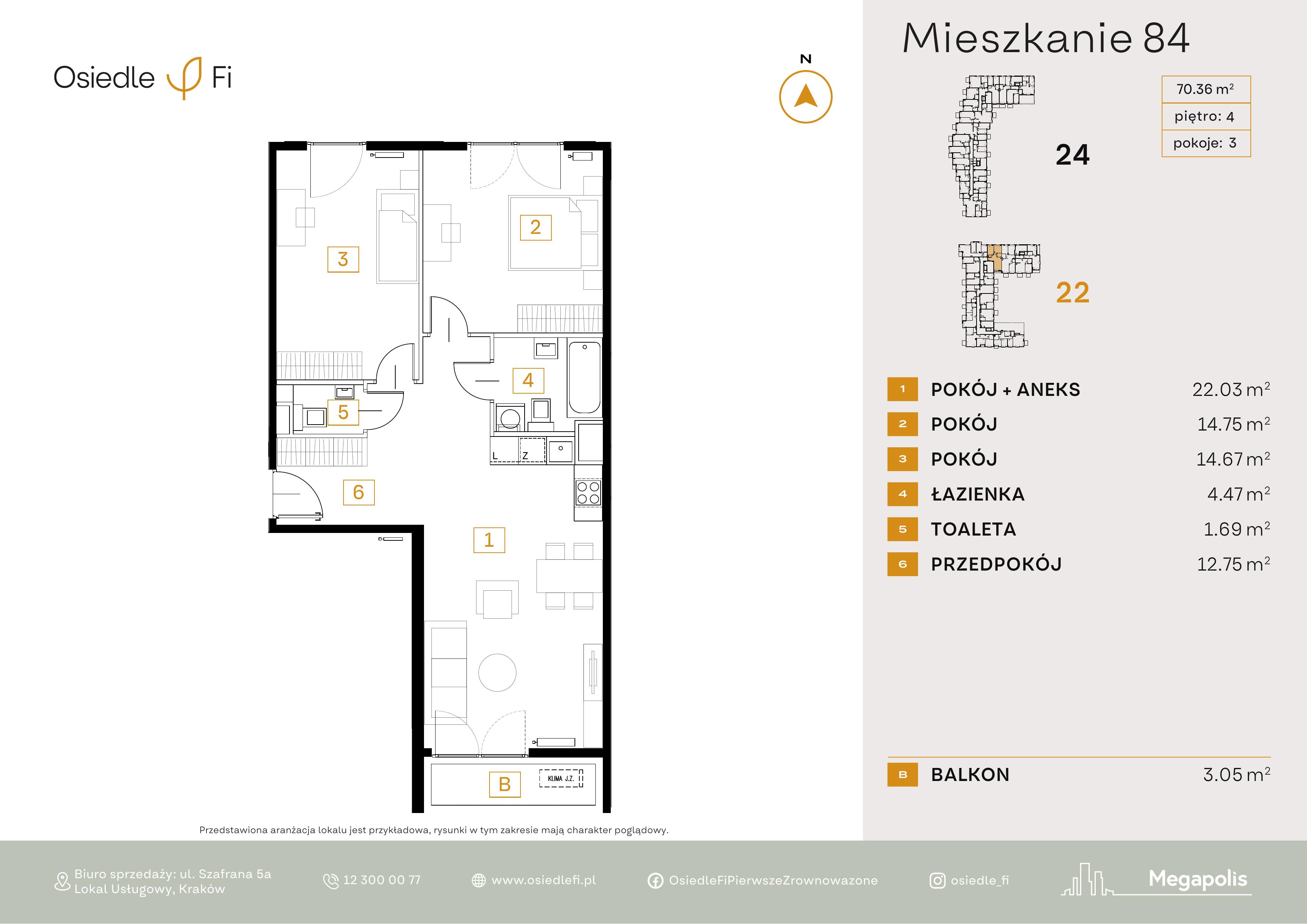 Rzut mieszkania 84