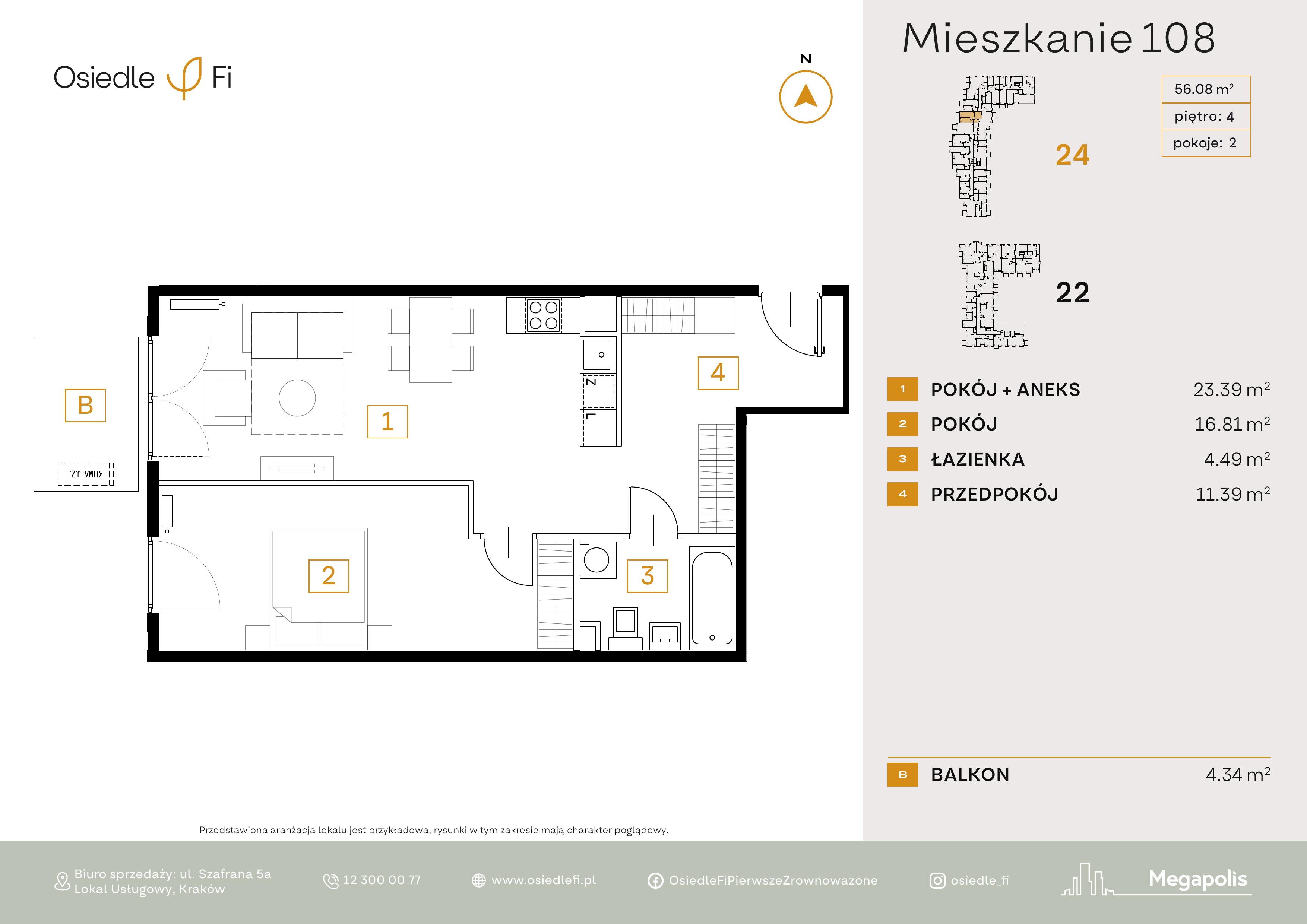 Rzut mieszkania 108