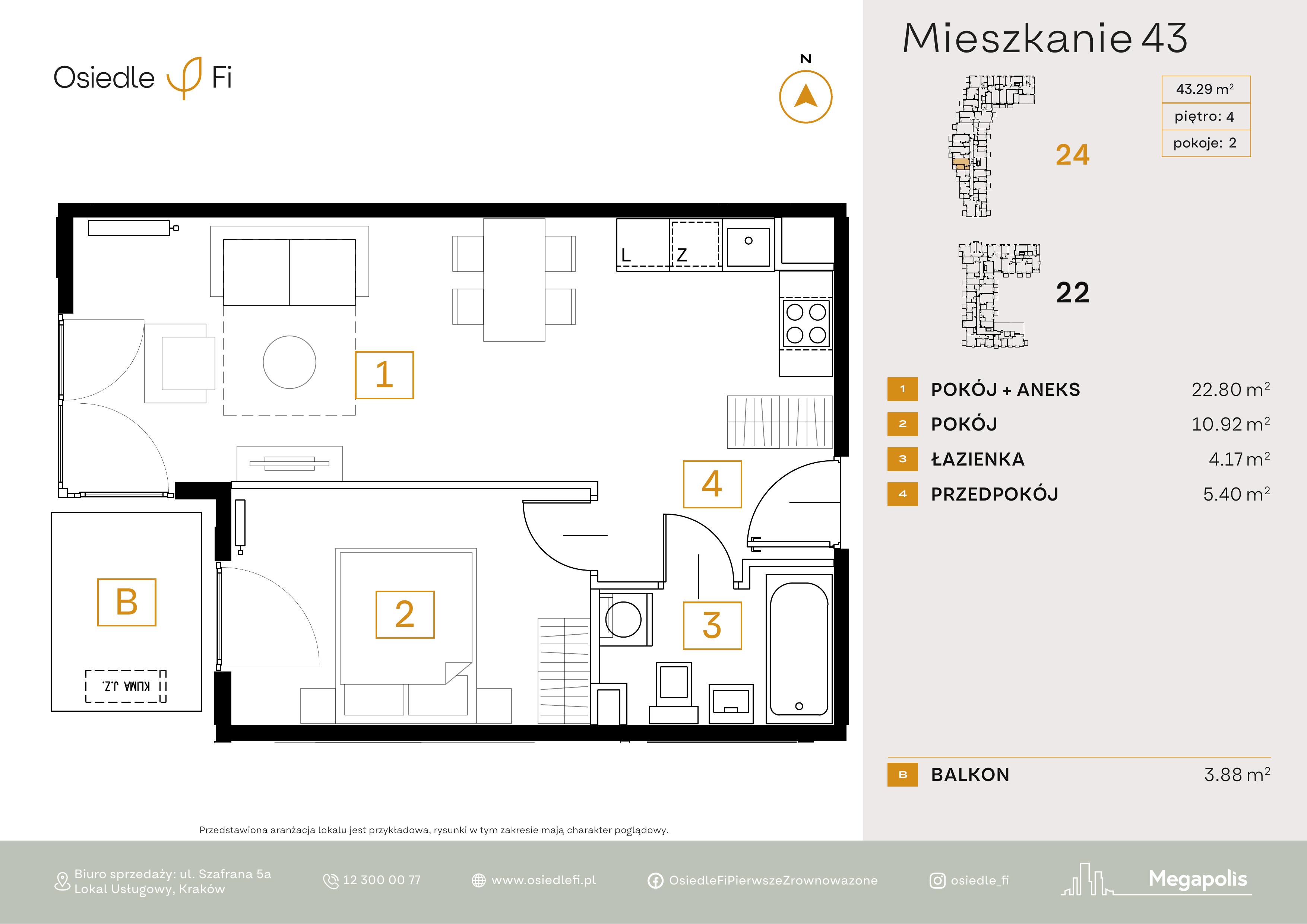 Rzut mieszkania 43