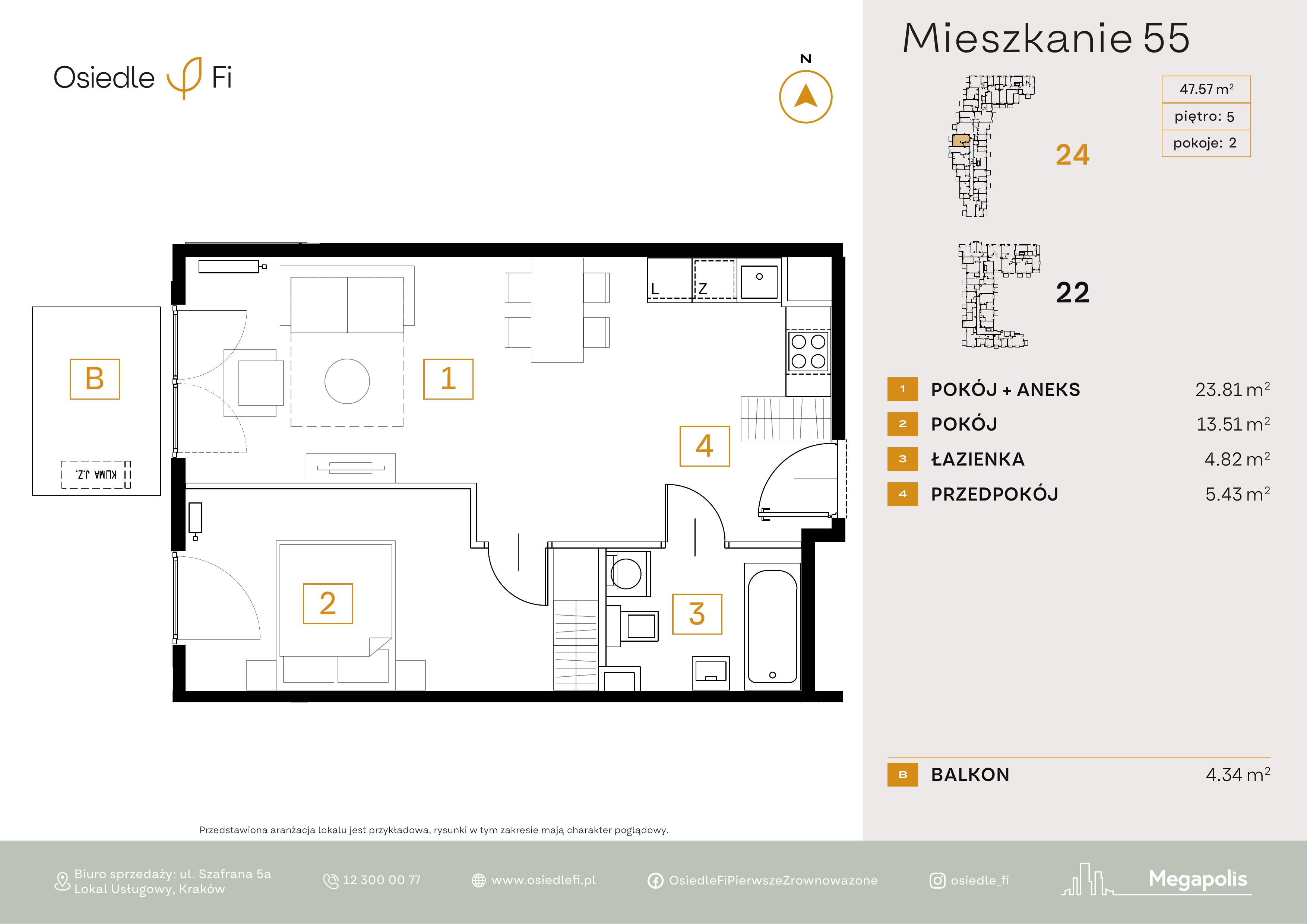 Rzut mieszkania 55