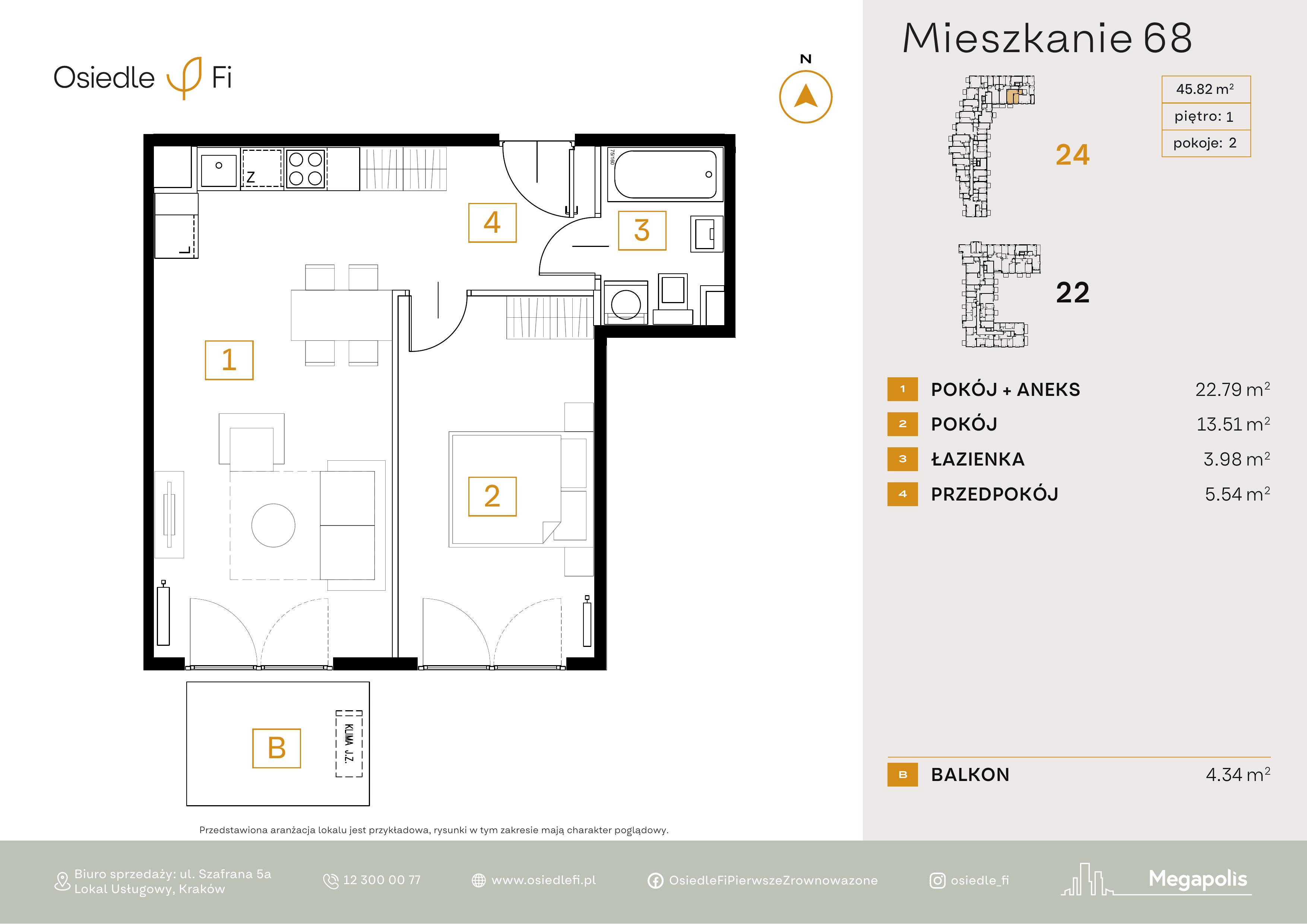Rzut mieszkania 68